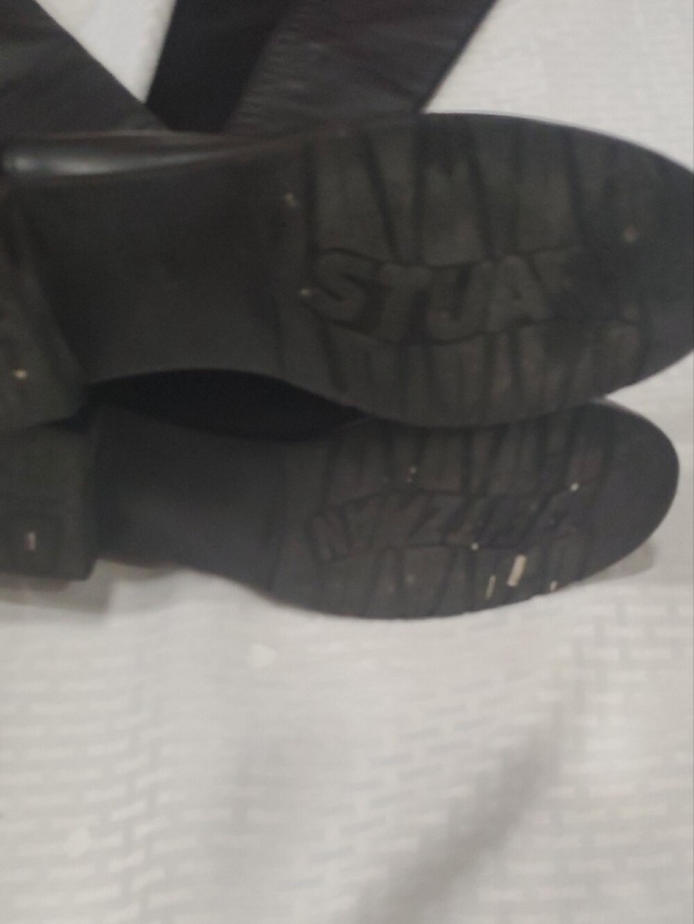 Stuart Weitzman Black Over-the-Knee Leather Stretch Riding Boots Size 10 - Picture 10 of 15